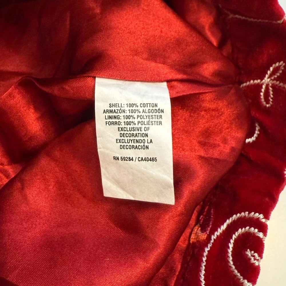 The Children's Place Girls Red Velvet Embroidered Skirt Size 14